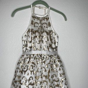 Windsor white and gold sequin dress